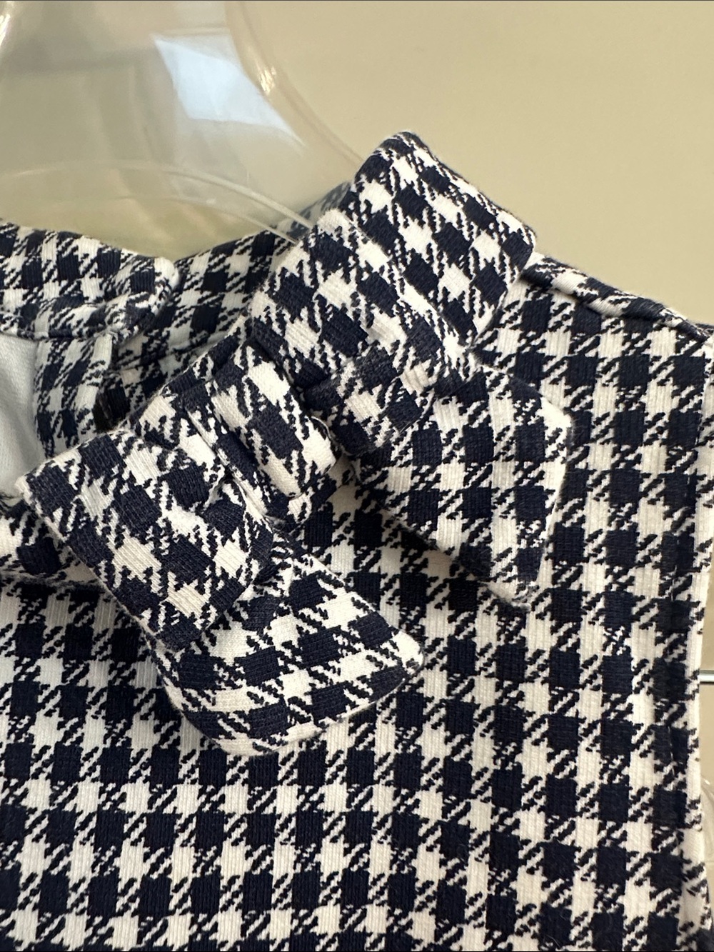 Janie and Jack Girls' Navy & White Houndstooth Fit-and-Flare Dress - Size 7 - Picture 5 of 7